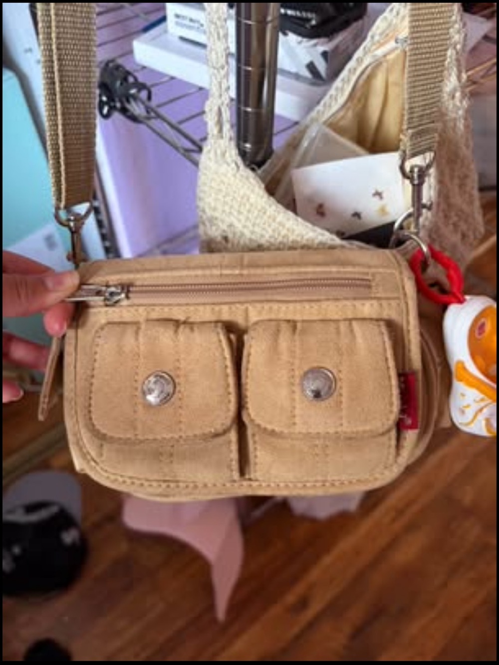 Levi's Tan Dual-Pocket Crossbody Bag